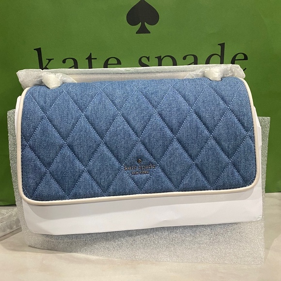 Kate Spade Carey Denim Medium Flap Shoulder Bag - Picture 9 of 12